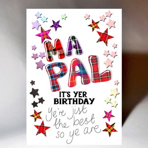 Tartan Words Ma Pal Birthday card WWTW32