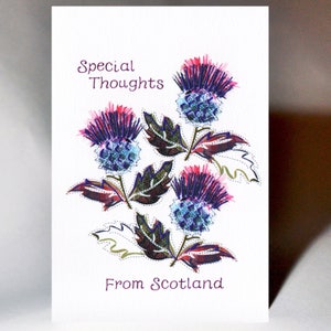 Scottish Greeting Card Special Thoughts Thistle WWGR18