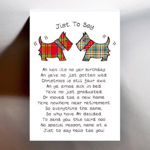 Scottish Greeting Card Tartan Scotties WWGR01