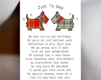 Scottish Greeting Card Tartan Scotties WWGR01