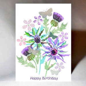 Birthday Pretty Thistles Card WWBD123