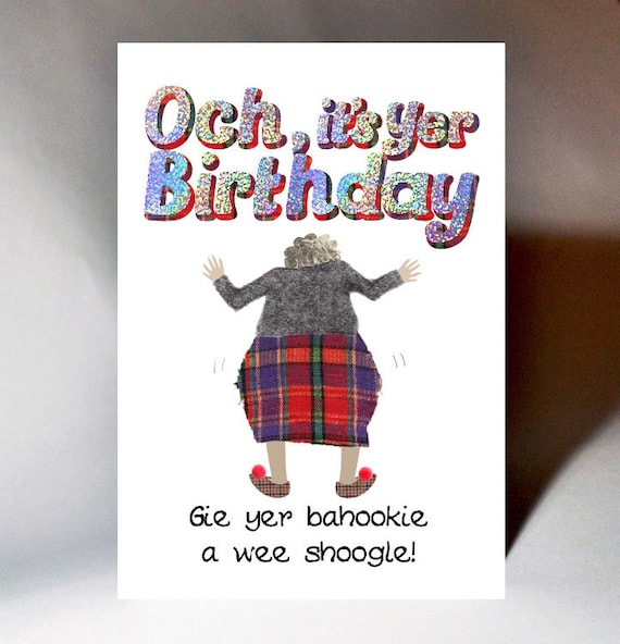 Birthday Shoogle Yer Bahookie Card 173 Etsy Australia