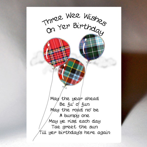 Scottish Birthday Balloons Card  WWBD35