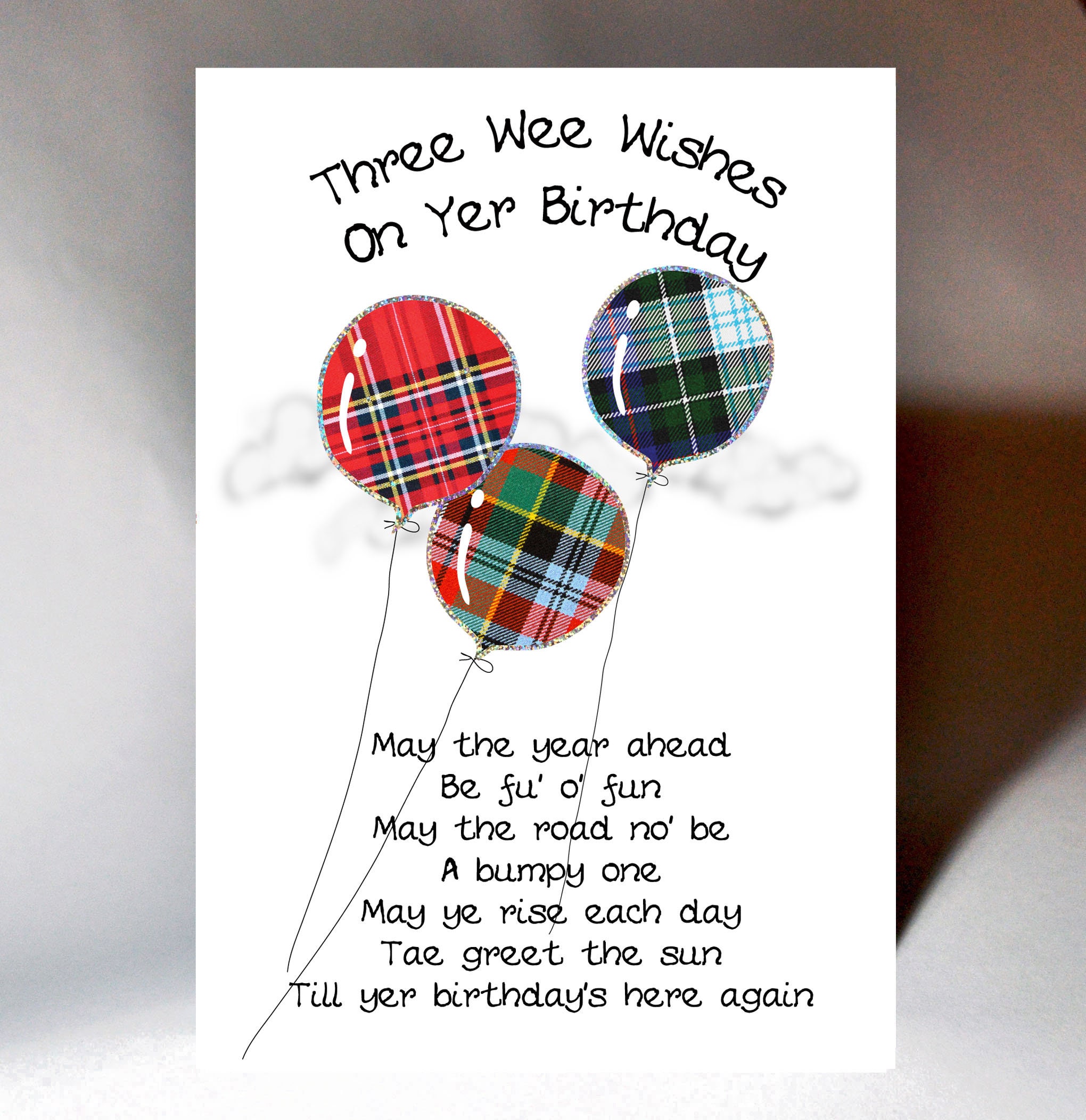 Schottische Geburtstagsballons Karte WWBD35 Etsy