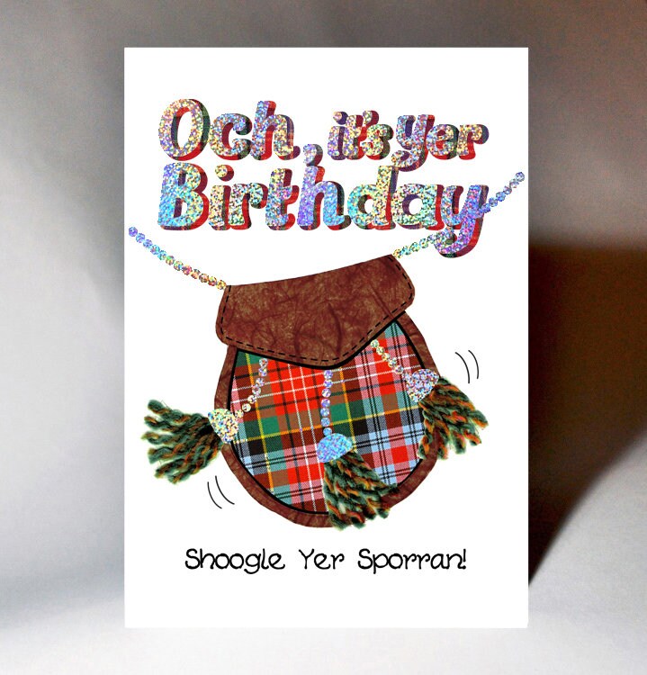 Scottish Birthday Card Shoogle Yer Sporran WWBD56 - Etsy