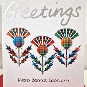 Greetings Tartan Thistles Card WWGR56