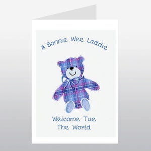Carte écossaise pour bébé garçon en peluche WWBA22