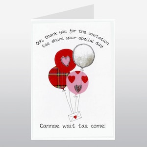 Scottish Wedding Card Acceptance Balloons WWWE63