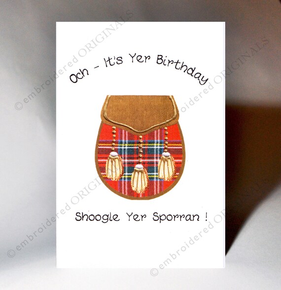 Schottische Geburtstag Karte Shoogle Yer Sporran WWBD56 Etsy