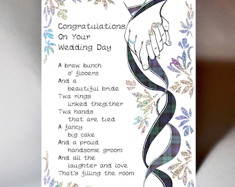 Wedding 'Twa Hands Tied Thegither' Card WWWE80