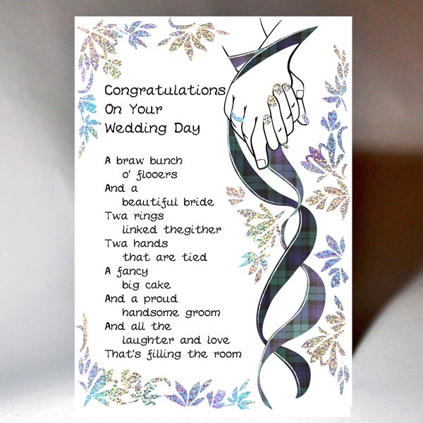 Wedding 'Twa Hands Tied Thegither' Card WWWE80