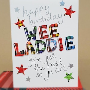Tartan Words Wee Laddie Birthday card WWTW46