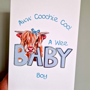 New Baby Card Coochie Coo Boy WWBA34 image 1