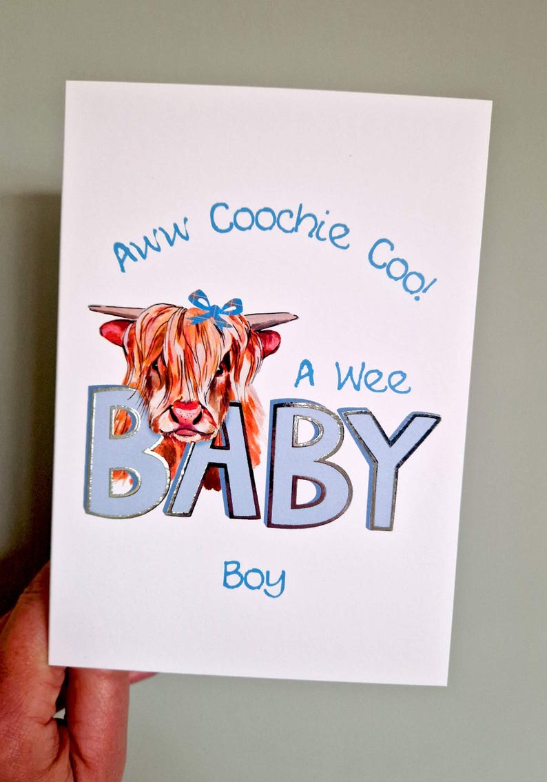 New Baby Card Coochie Coo Boy WWBA34 image 1