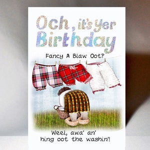 Scottish Birthday Card Washing WWBD75