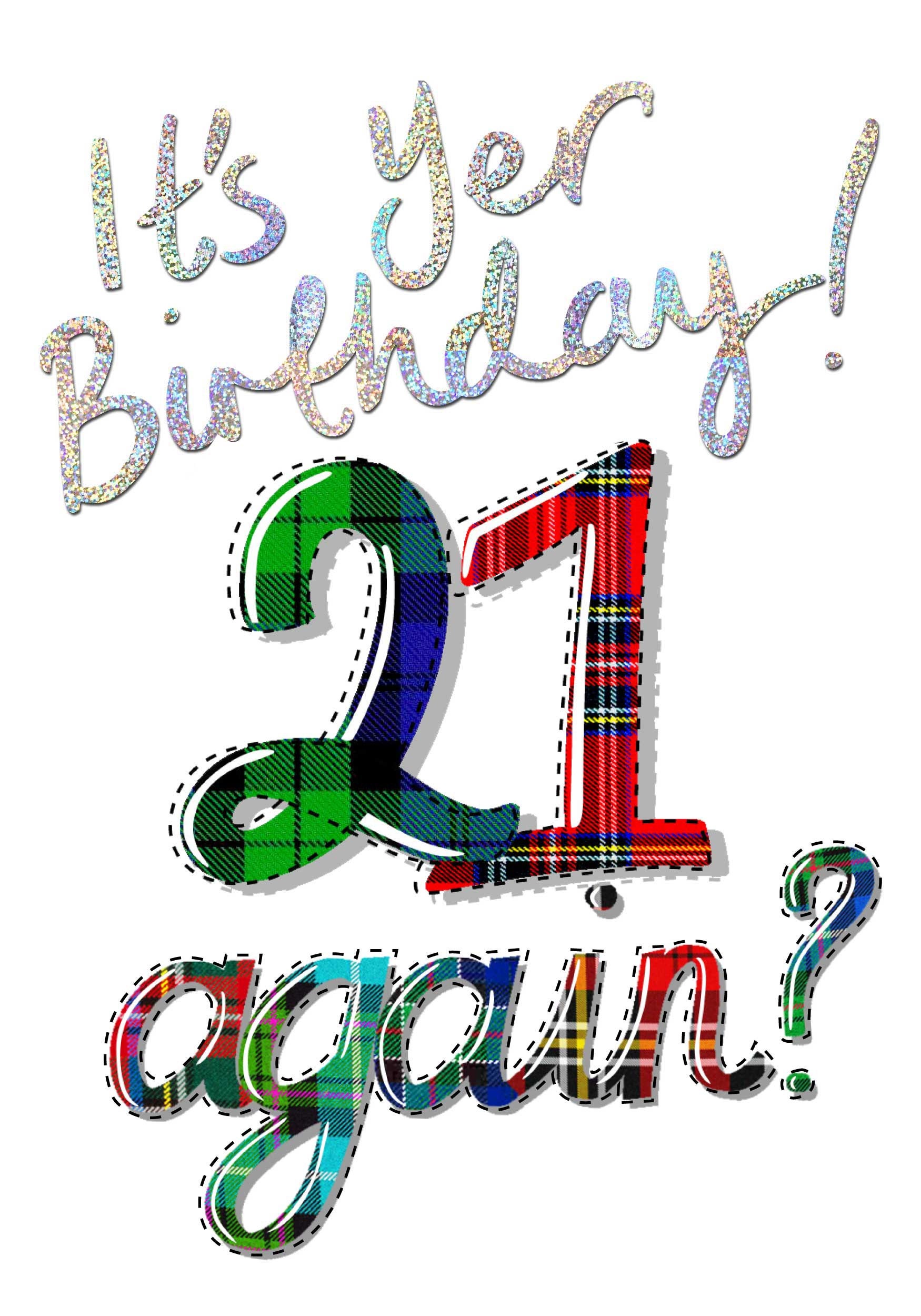 Birthday 21 Again Card BD270 - Etsy