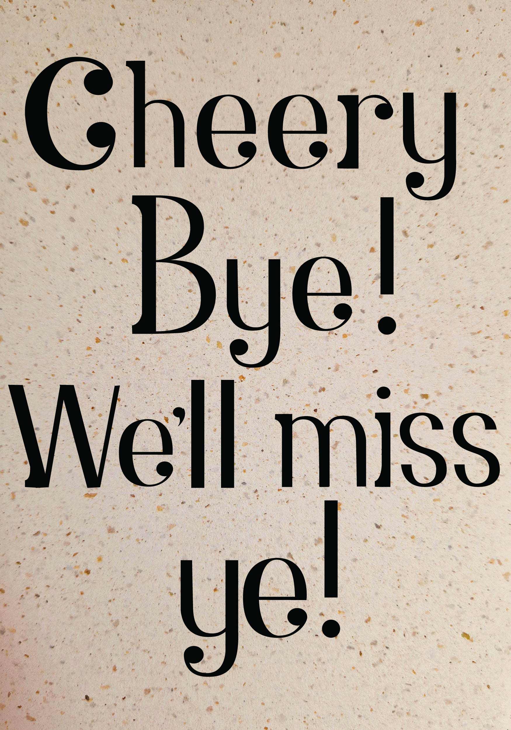 Cheery Bye, We’ll Miss Ye Card BC10 - Etsy