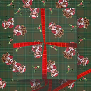 5 Sheets of Christmas Santa Coos Wrapping Paper WRAP07