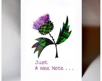 Scottish Thistle Greeting Cards Set of 3 Blank Cards 5 x 7 Inch Floral Alcohol Ink Artwork 