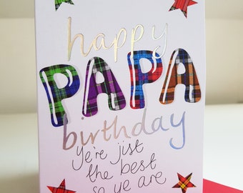 Tartan Words Papa Birthday card WWTW36
