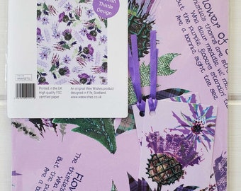 Scottish Thistle Gift Wrap & Tag Set WRAPSET02