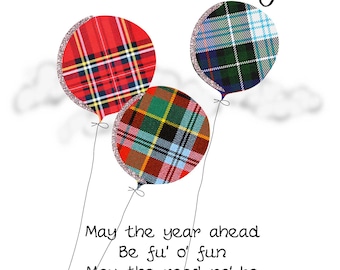 Scottish Birthday Balloons Card  WWBD35