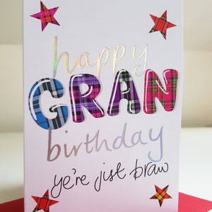 Tartan Words Gran Birthday card WWTW16 image 1