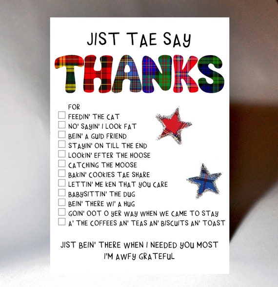Thank You List Card WWTY03 - Etsy