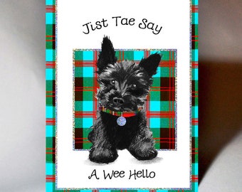 Greetings 'Jist Tae Say, A Wee Hello' Card WWGR24