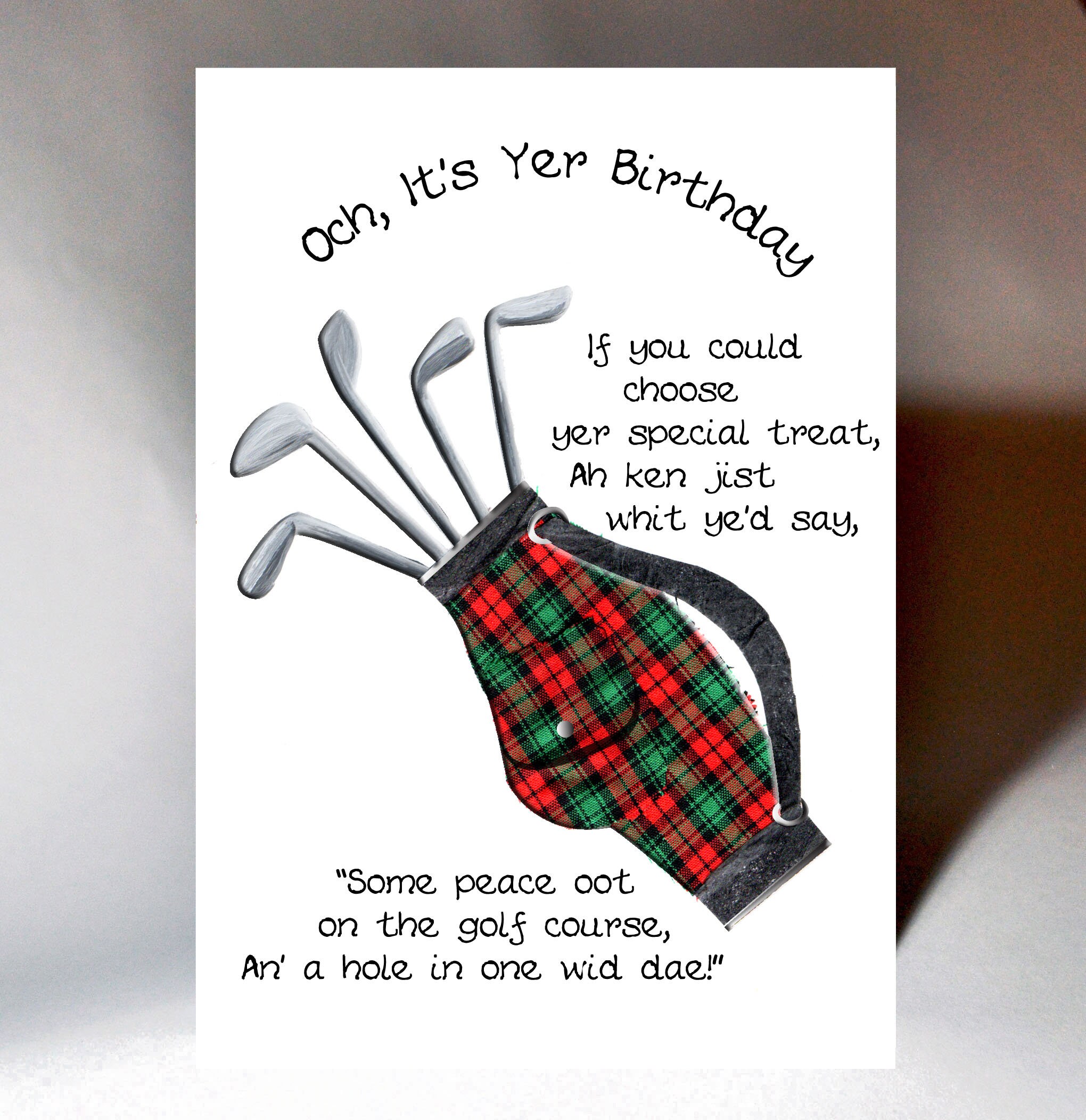 Scottish Birthday Card Golf Bag WWBD50