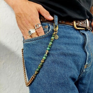 Cadena Cartera Skull Stone Jaspe