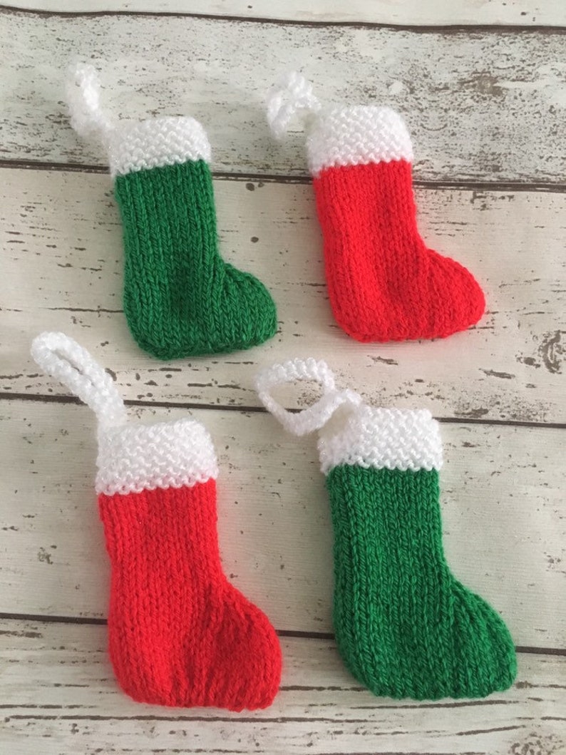 Hand Knitted Mini Christmas Stockings Christmas Decoration Etsy
