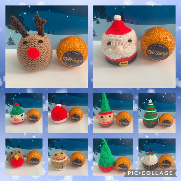 Hand Knitted, Chocolate Orange Cover, Christmas Gift, Teacher Gift, Christmas Tree, Santa Hat, Xmas Pudding, Snowman