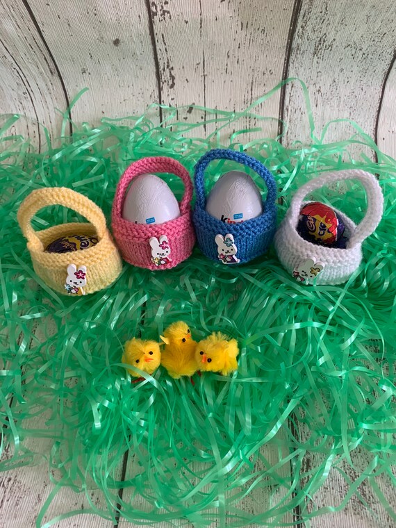 Hand Knitted Easter Basket, Easter Hunt, Easter Basket, Egg Basket