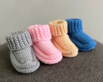 Hand Knitted Baby Boots Baby Bootees Baby Shower Gift New Baby