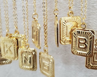 Gold Initial Necklace / Letter Necklace / Monogram Jewelry / Gift for her / Gift for him / Gold Jewelry / Personalized