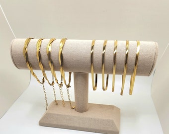 Gold Bracelet / Herringbone  Chain Bracelet / Twisted Bracelet / Snake Chain Bracelet / Stainless Steel Bracelet