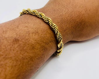 Rope Bracelet / Twisted Bracelet / Gold Bracelet / Gold Rope / Gold Jewelry