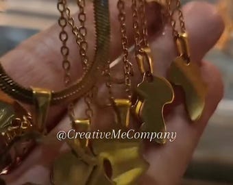 African necklace Small African pendant Gold Necklace Egyptian Necklace