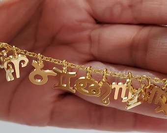 Zodiac Anklet / Horoscope / Zodiac Sign / Anklet / Gold Anklet