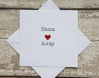 Personalised card for Wedding card / Engagement card / anniversary card  / Valentines day card handmade card