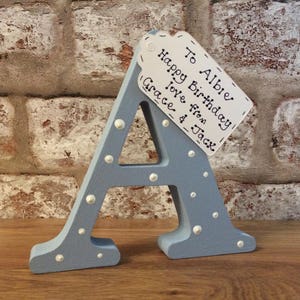 Personalised Christening gift / new baby gifts Handmade wooden letter for new baby gift image 6