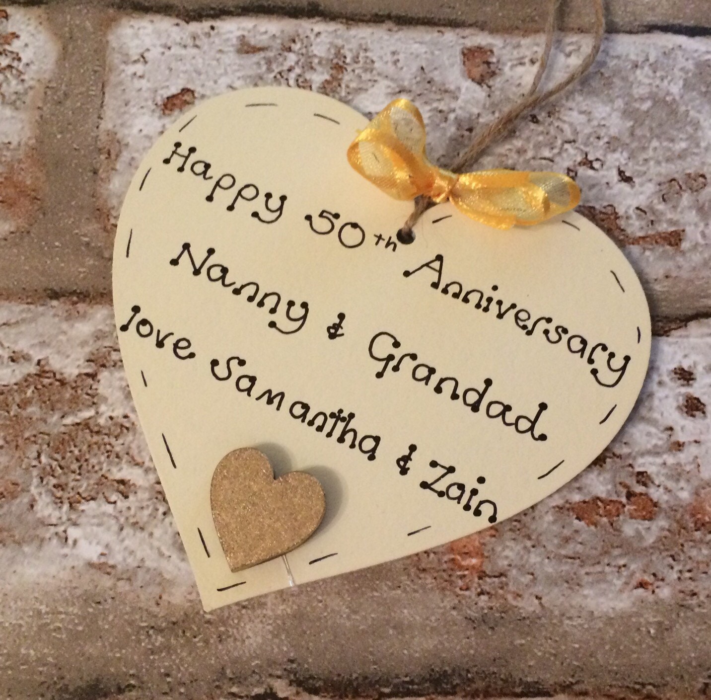 50th Golden Wedding Anniversary Gift Personalised Wooden Etsy UK