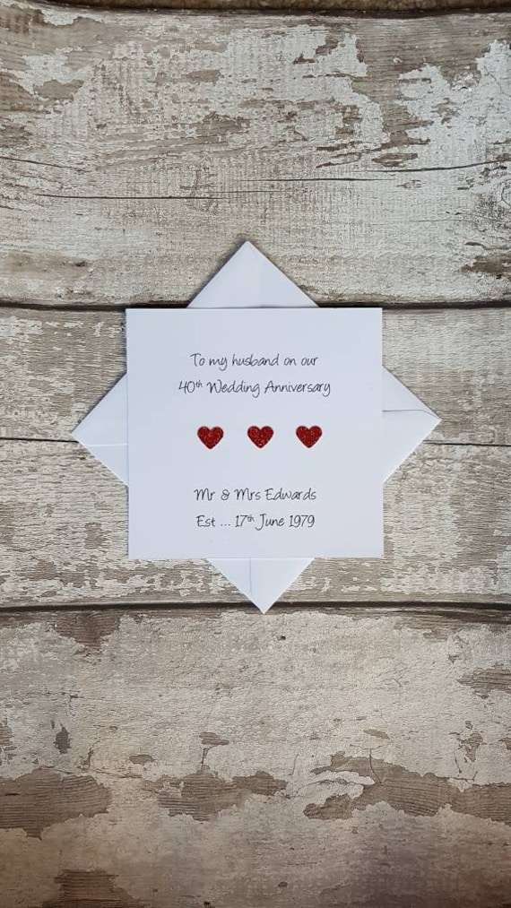 40th wedding anniversary card for my husband