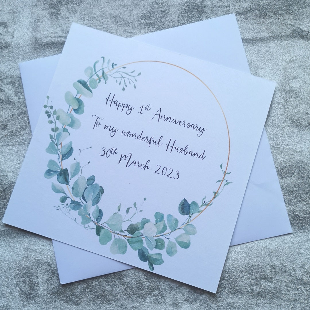 1st Anniversary Card for Husband or Wife| Personalised 1st Wedding ...