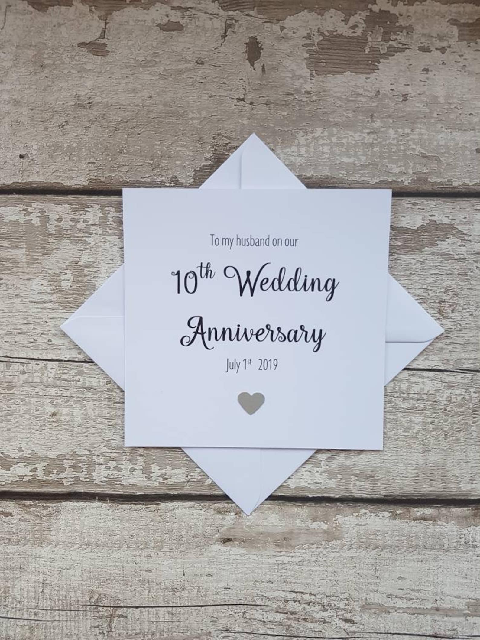 10th Wedding Anniversary Card for Husband Personalised Wedding ...