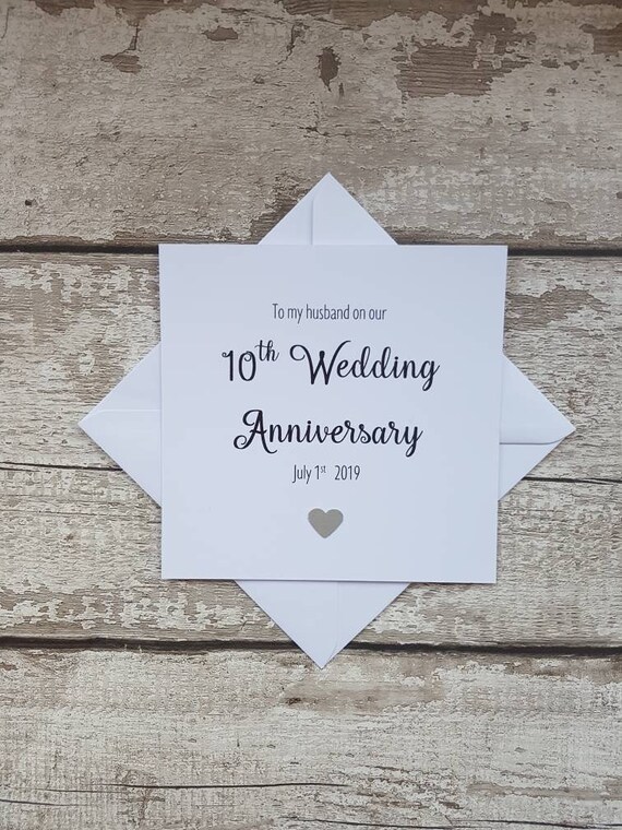 10th wedding anniversary card for husband