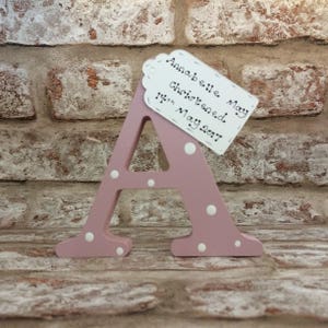 Personalised Christening gift / new baby gifts Handmade wooden letter for new baby gift image 7