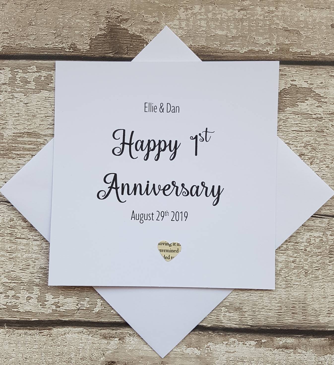 1st Wedding Anniversary card Personalised Wedding | Etsy