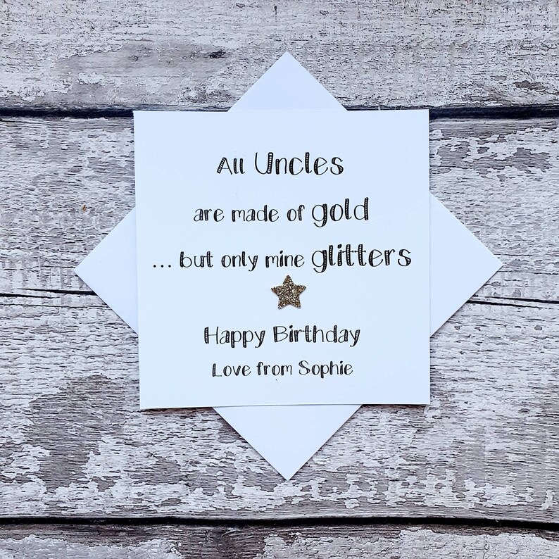 birthday card for uncle etsy